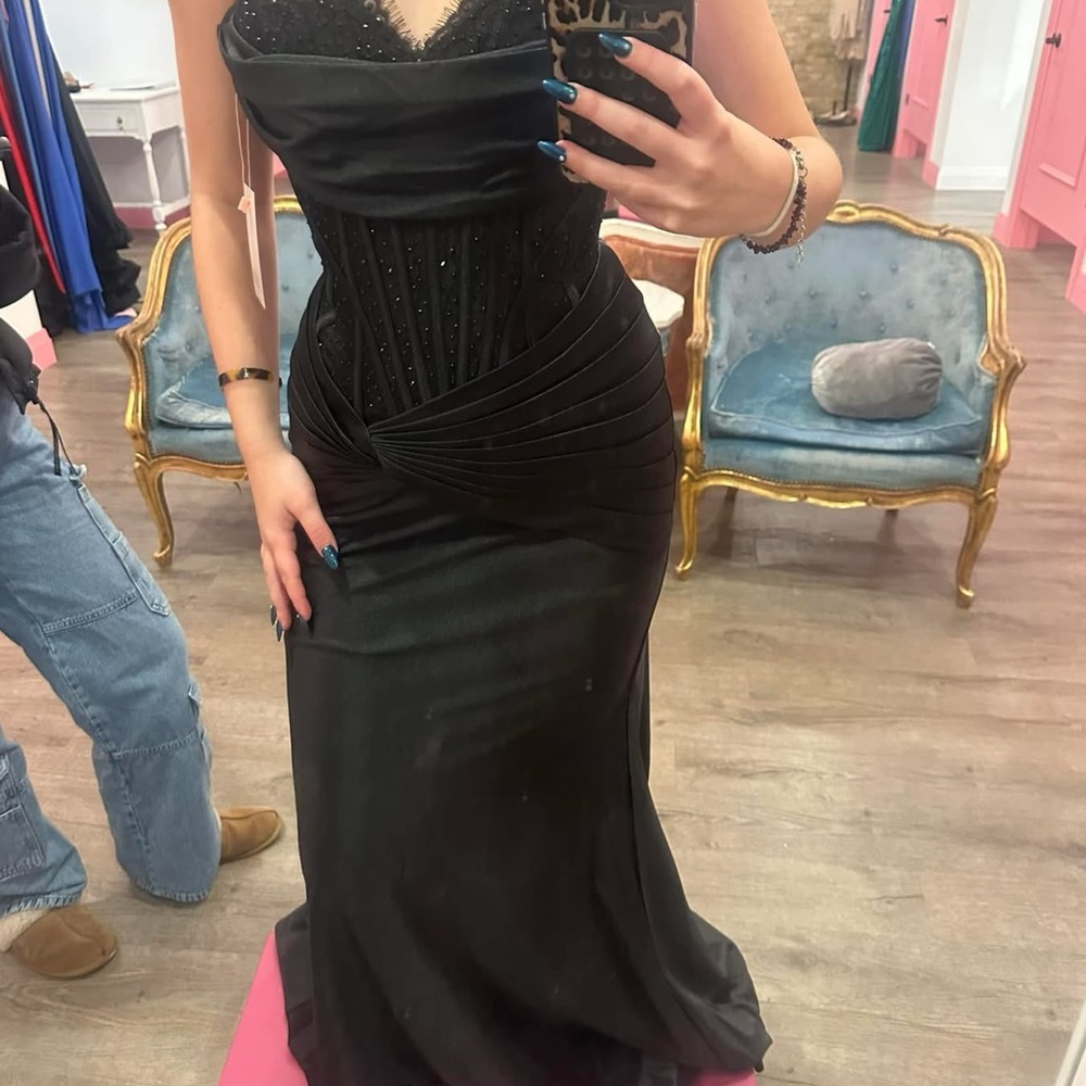 Sugar Black Beaded Prom Dress